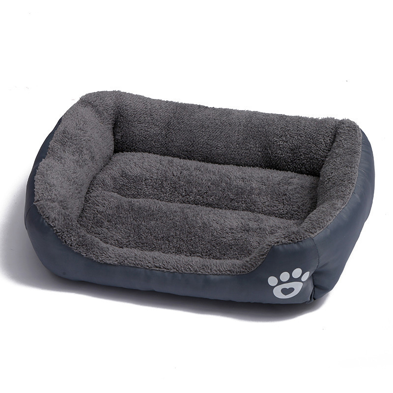 Online Hot Sell Candy Color Machine Washable Warm Pet Bed Dog Cat Sleep Mat Bed With Paw Print