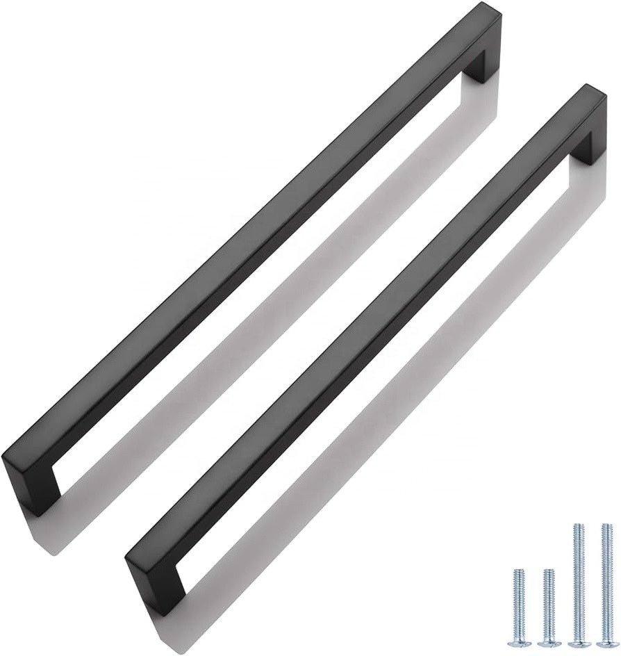 black square cabinet hole center drawer handles stainless steel modern kitchen hardware