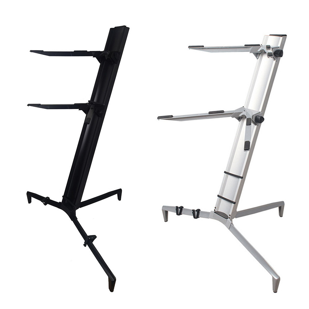 Factory wholesale aluminum alloy electronic piano stand double layer piano stand adjustable