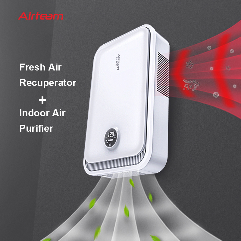 Air Recuperator HRV Energy Recovery Ventilation Wall Mount ERV Wall Mounted Ventilation System