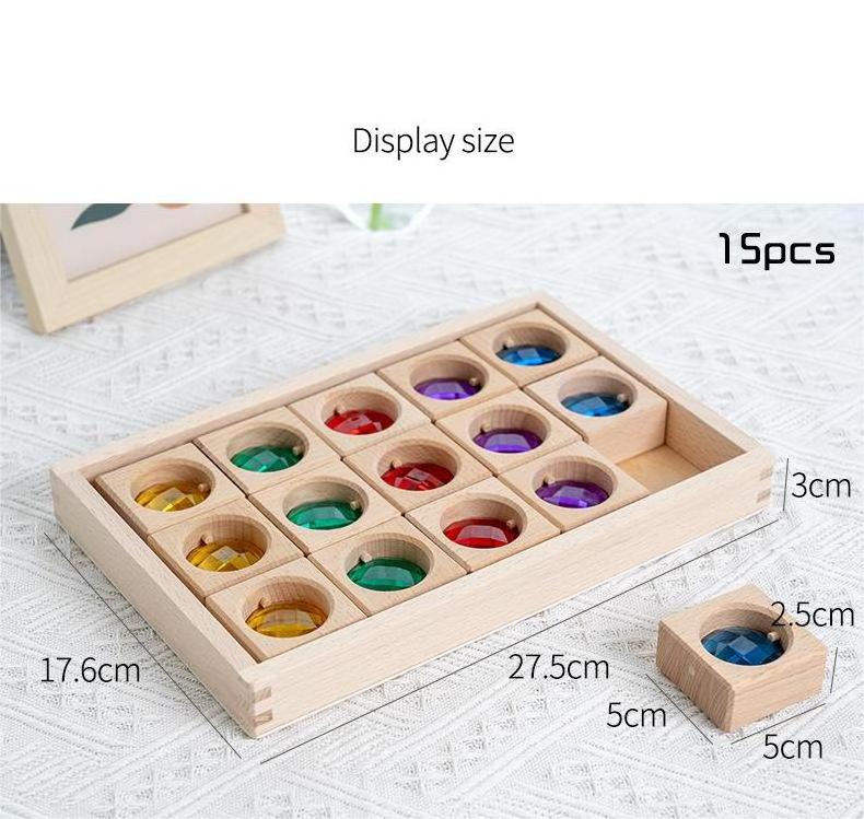 Stunning Acrylic Lucent Transparent Rainbow Color Gem Cubes Blocks Educational Sensory Light Learning Toys Montessori sensory