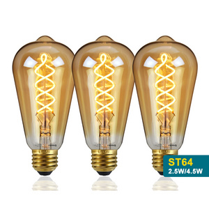 Bell shape Led Decorate Edison Bulb Chandelier Light Bulb Vintage spiral Filament Bulb ST64 2.5W 4.5W