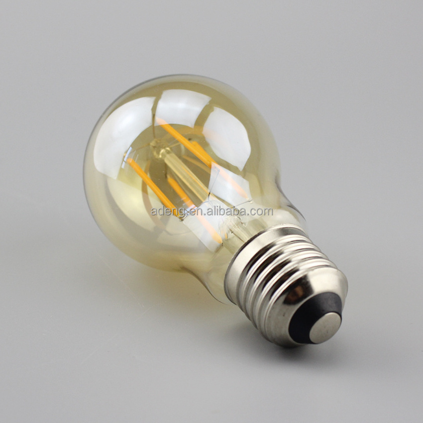 amber color 4W 8W A60 Screw E27 Base A19 LED Filament Bulb replace 100 Watt Incandescent bulb