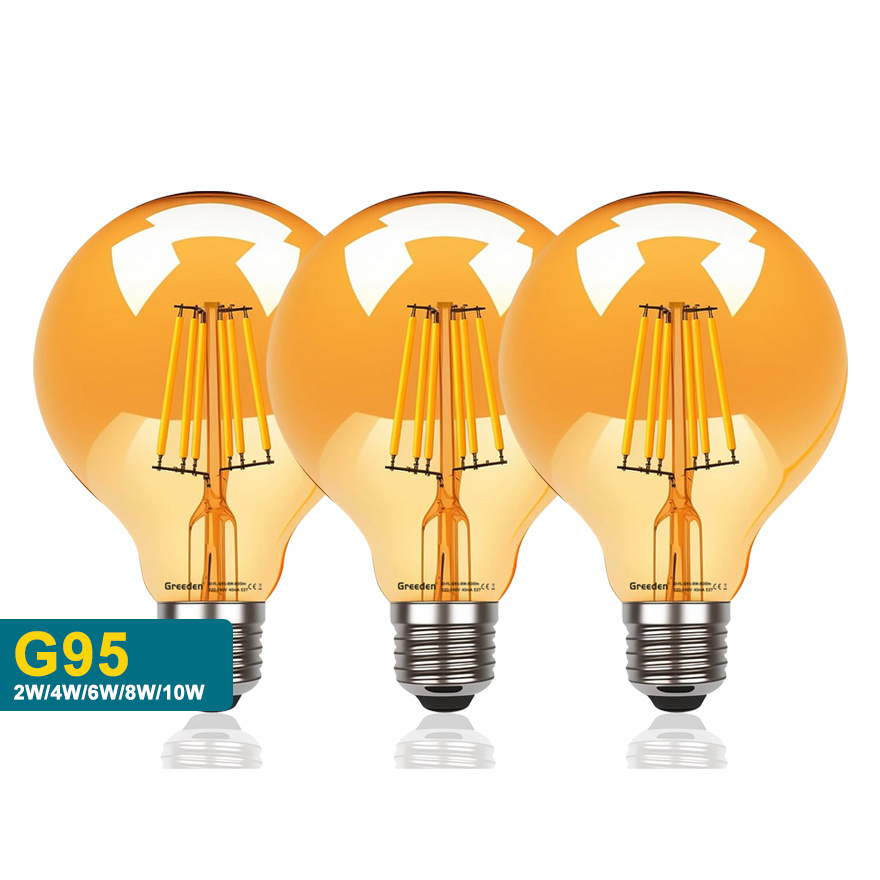 G30 globe shape G95 LED filament Light Bulb Vanity Light Bulb with Soft White 2700K for Reading Room