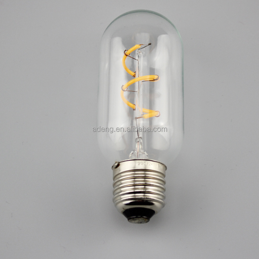 Antique Style Amber Tube 2W E27 E26 Base T45 Vintage Edison bulb Incandescent Old Fashioned led Light Bulb Warm Decorative Lamp