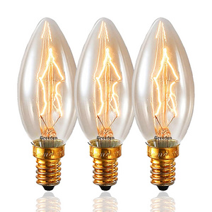 E14 25W Vintage Edison Light Bulb B11 C35 Candelabra Light Bulb Dimmable E14 Filament Candle Bulb for Ceiling Fan