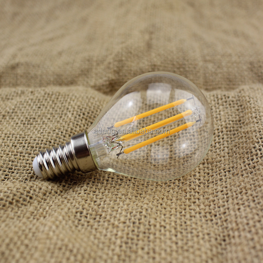 2W Warm White 2700K LED Bulb 4W G45 LED Globe Filament Bulb Amber Glass Round Vintage Edison Filament Light Bulbs