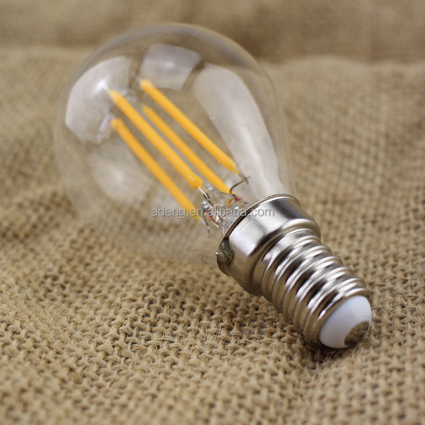 2W Warm White 2700K LED Bulb 4W G45 LED Globe Filament Bulb Amber Glass Round Vintage Edison Filament Light Bulbs