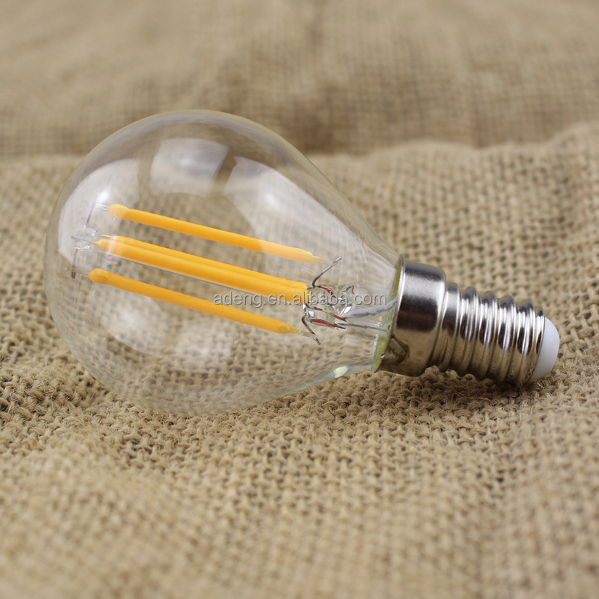 2W Warm White 2700K LED Bulb 4W G45 LED Globe Filament Bulb Amber Glass Round Vintage Edison Filament Light Bulbs