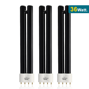 CE Rohs approved PL H shape two tubes 365nm UV black light blue PL Ultraviolet 36W fluorescent lamp tube for bug trap