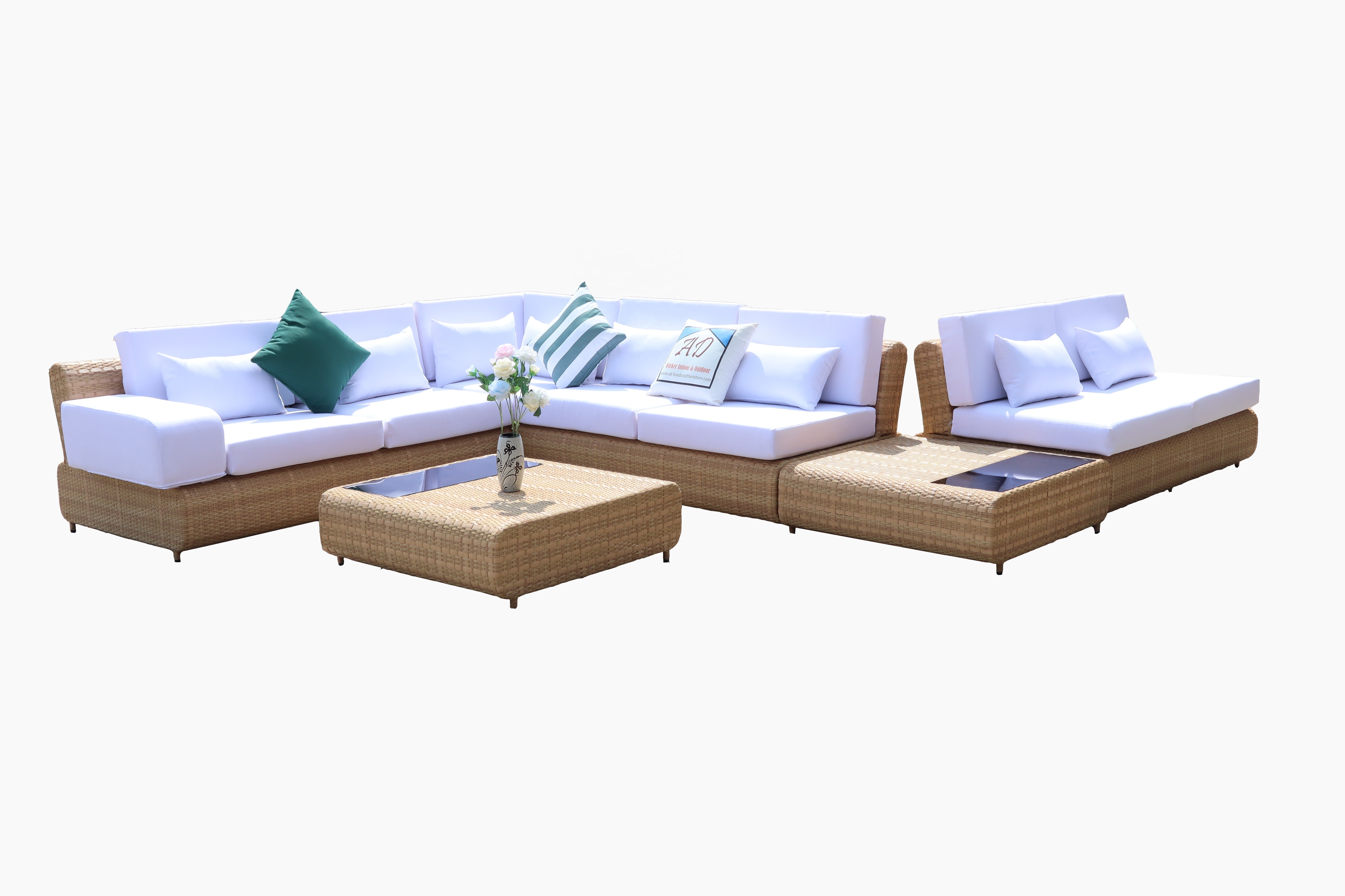 PRSF-LA2 I Shaped Outdoor Sofa Set Garden Patio Sofa Made in Vietnam Wicker Rattan Furniture