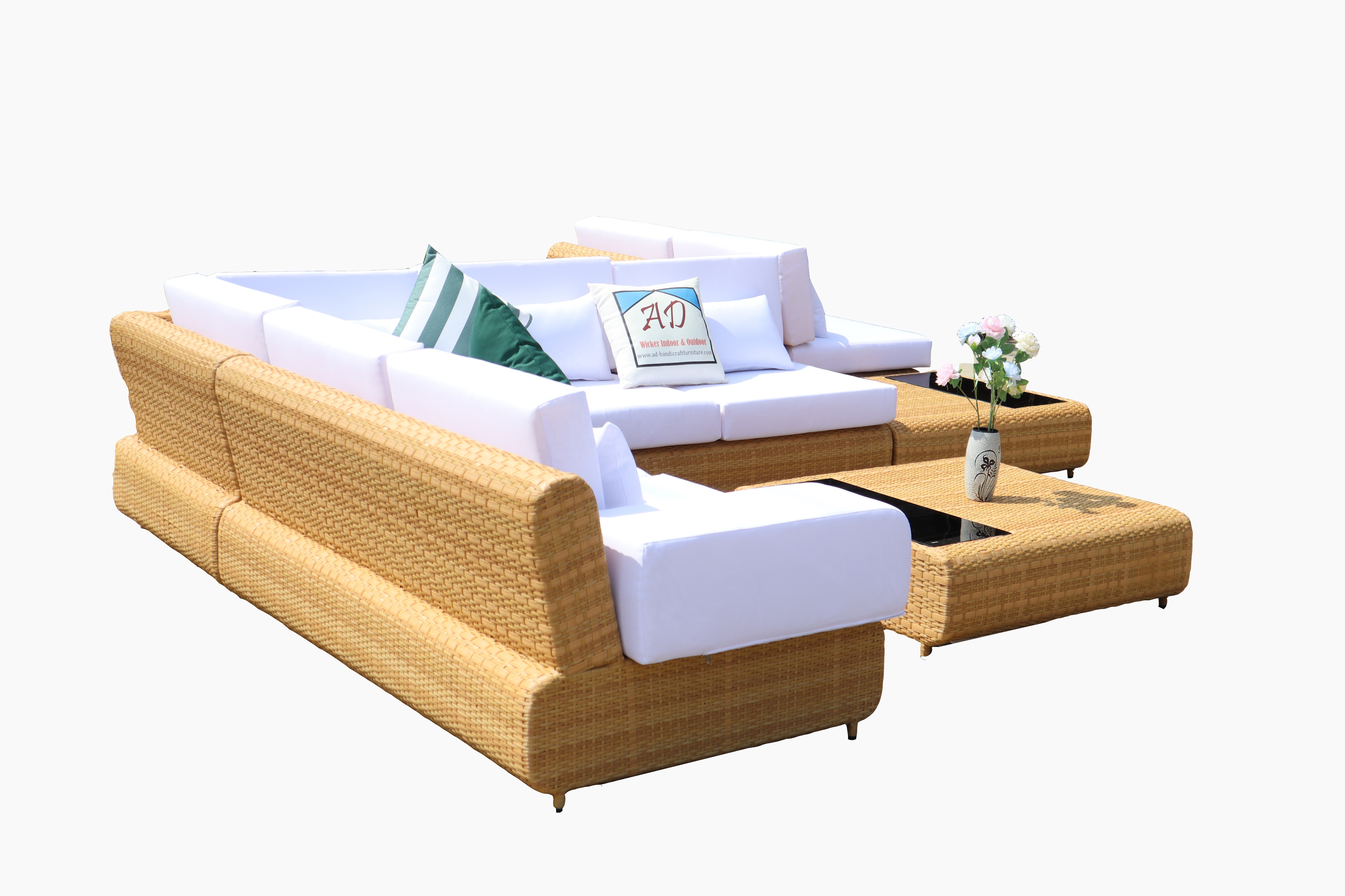 PRSF-LA2 I Shaped Outdoor Sofa Set Garden Patio Sofa Made in Vietnam Wicker Rattan Furniture