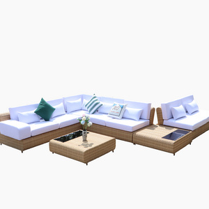 PRSF-LA2 I Shaped Outdoor Sofa Set Garden Patio Sofa Made in Vietnam Wicker Rattan Furniture