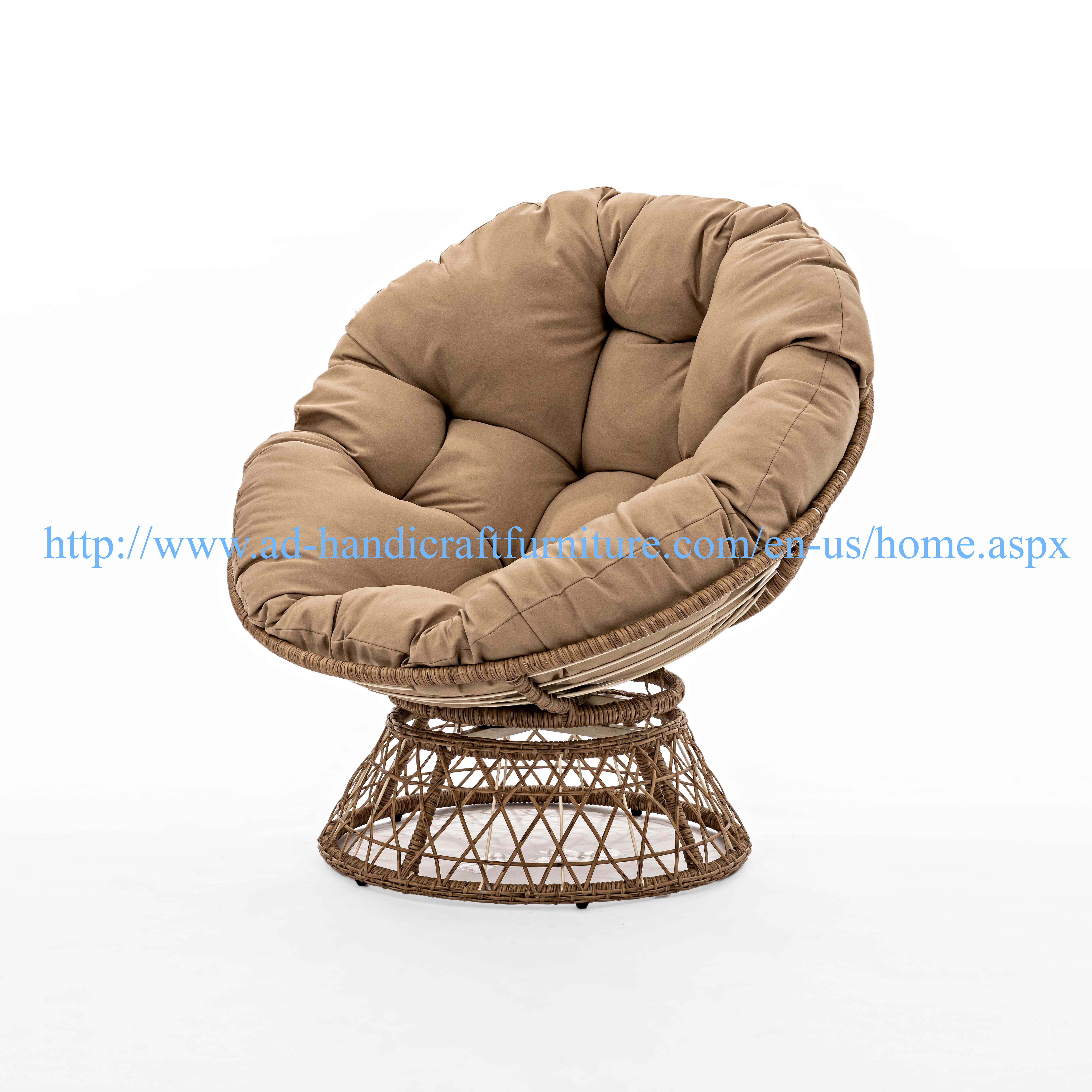 Outdoor Patio Garden Leisure Seating Swivel Chair With Cushion For Children Enjoy Nature Rattan Wicker Weaving Product