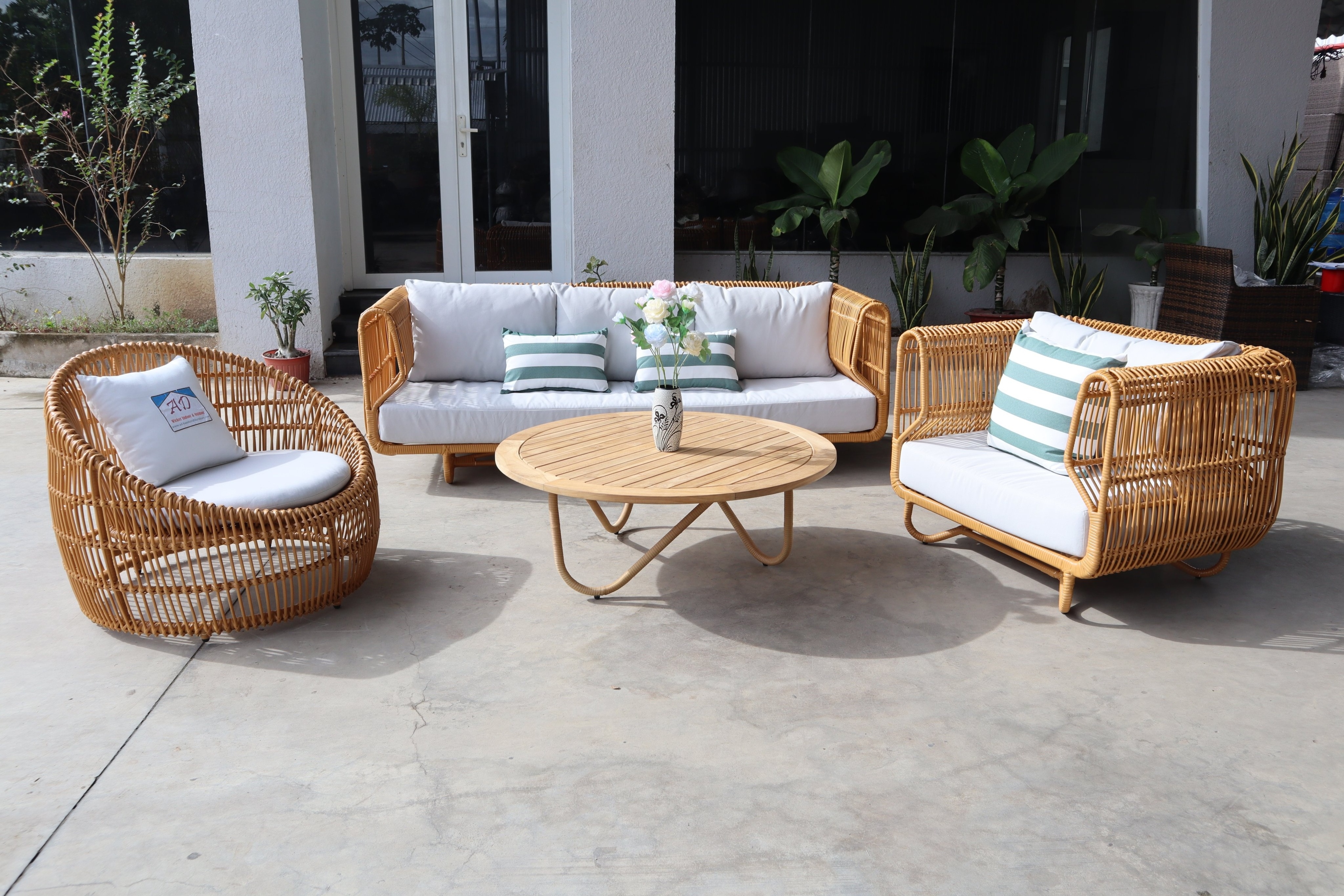 PRSF-206 Outdoor Sofa Set Wicker Rattan Furniture Leisure seating Garden Patio set made in Vietnam