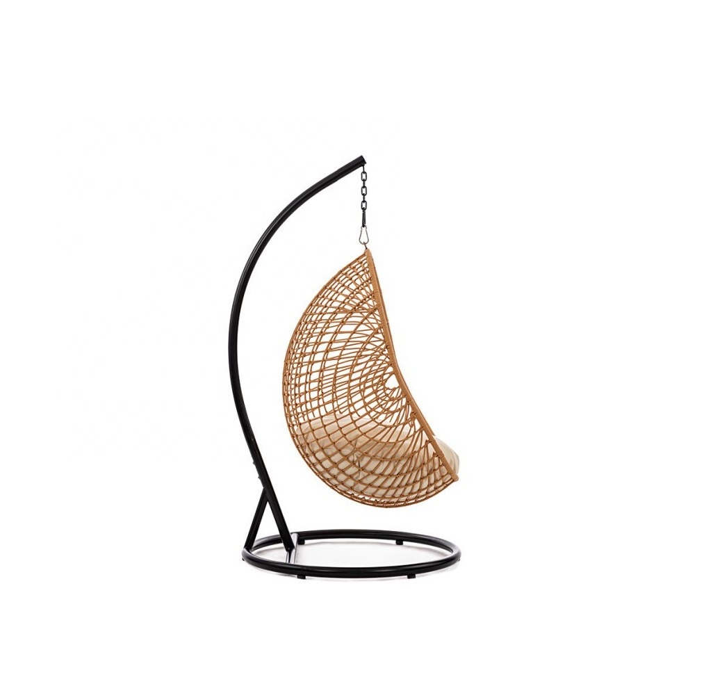 Outdoor Swing Courtyard Waterproof Eggshell Hanging Chair Design Egg Hanging Chair Rattan Wicker Garden Patio Furniture