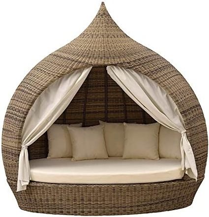 Outdoor Furniture Rattan Sunbed Set poly Rattan Furniture Garden Sunbed