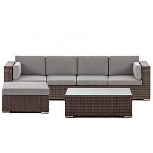 PRSF-131 Outdoor Garden Sofa set Rattan Wicker Furniture Wholesale Factory Price I Shaped All weather Leisure Patio seat Vietnam