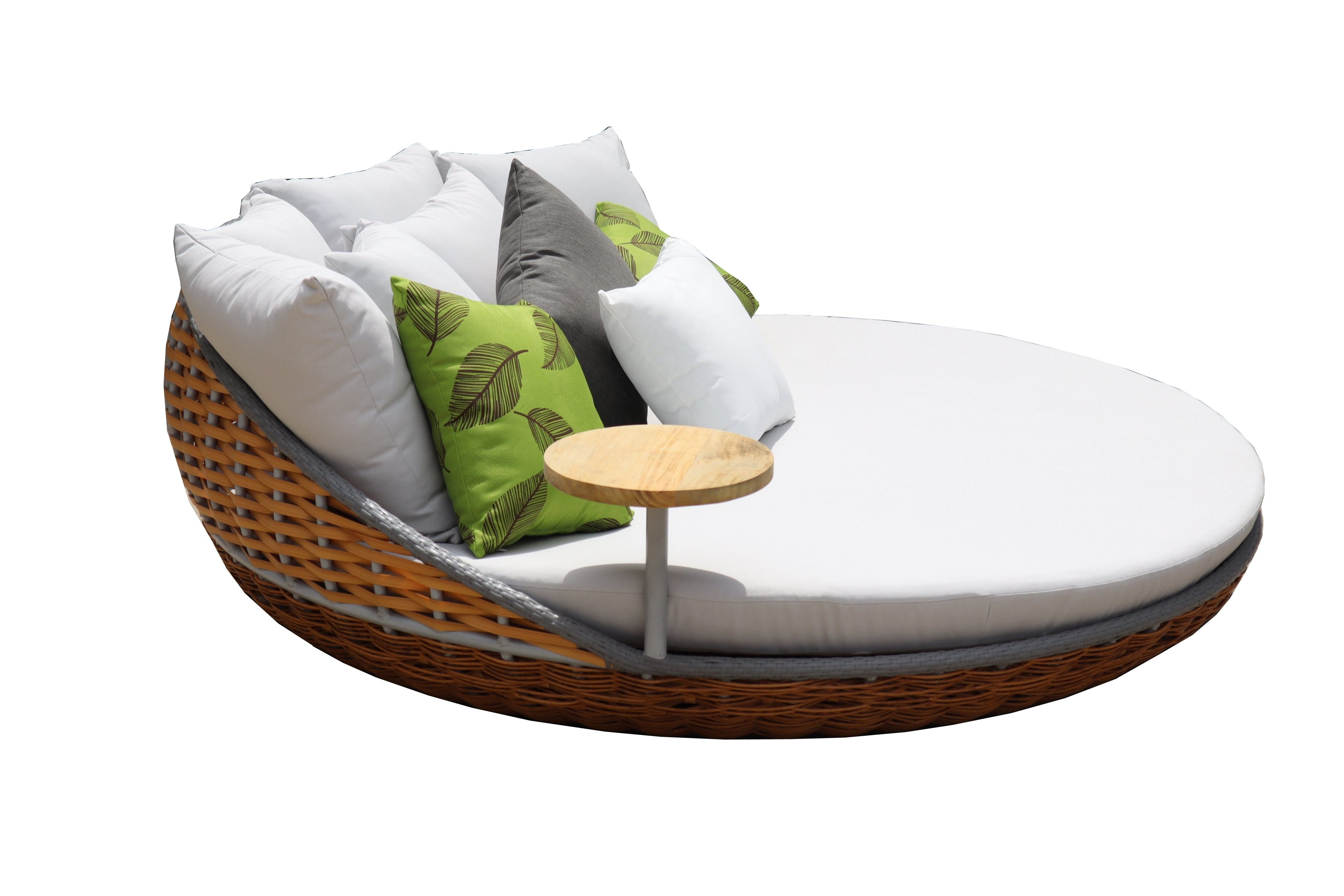 Outdoor Wicker Rattan Furniture Garden Patio Sun lounger Round bed Leisure relaxing seating made in Vietnam