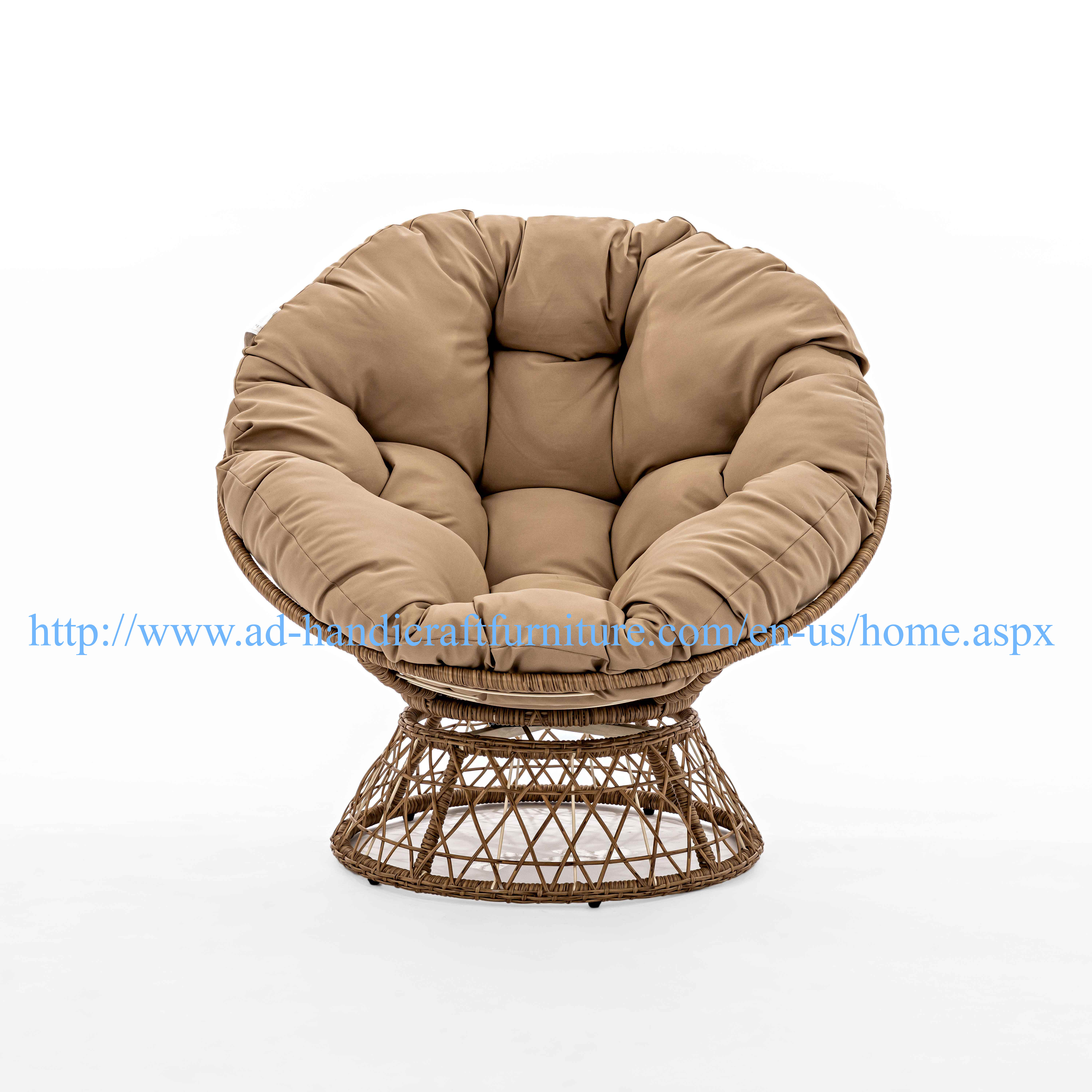 Outdoor Patio Garden Leisure Seating Swivel Chair With Cushion For Children Enjoy Nature Rattan Wicker Weaving Product