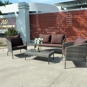 PRSF-164 Wholesale outdoor wicker rattan small leisure Sofa set Made in Vietnam