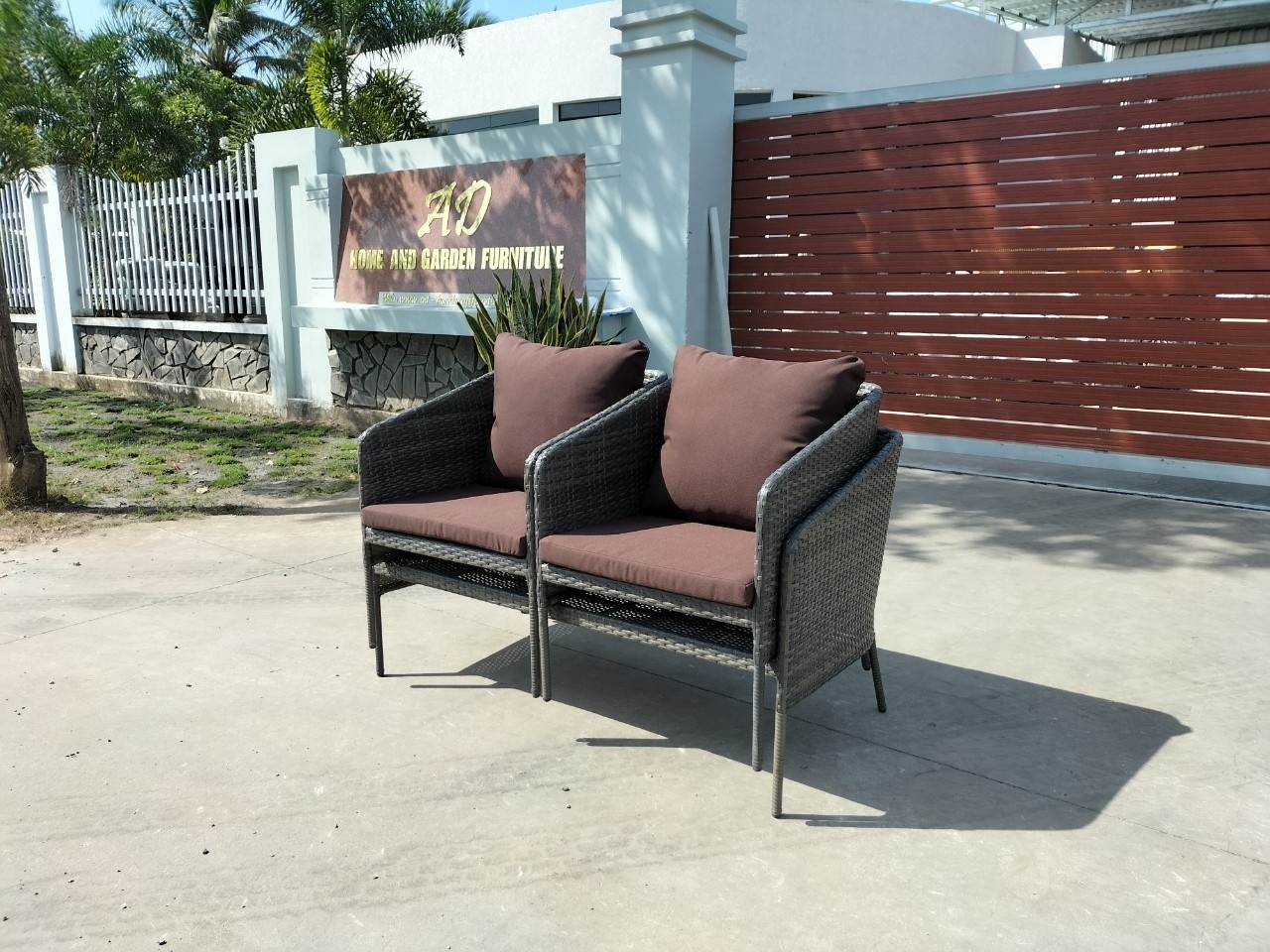 PRSF-164 Wholesale outdoor wicker rattan small leisure Sofa set Made in Vietnam