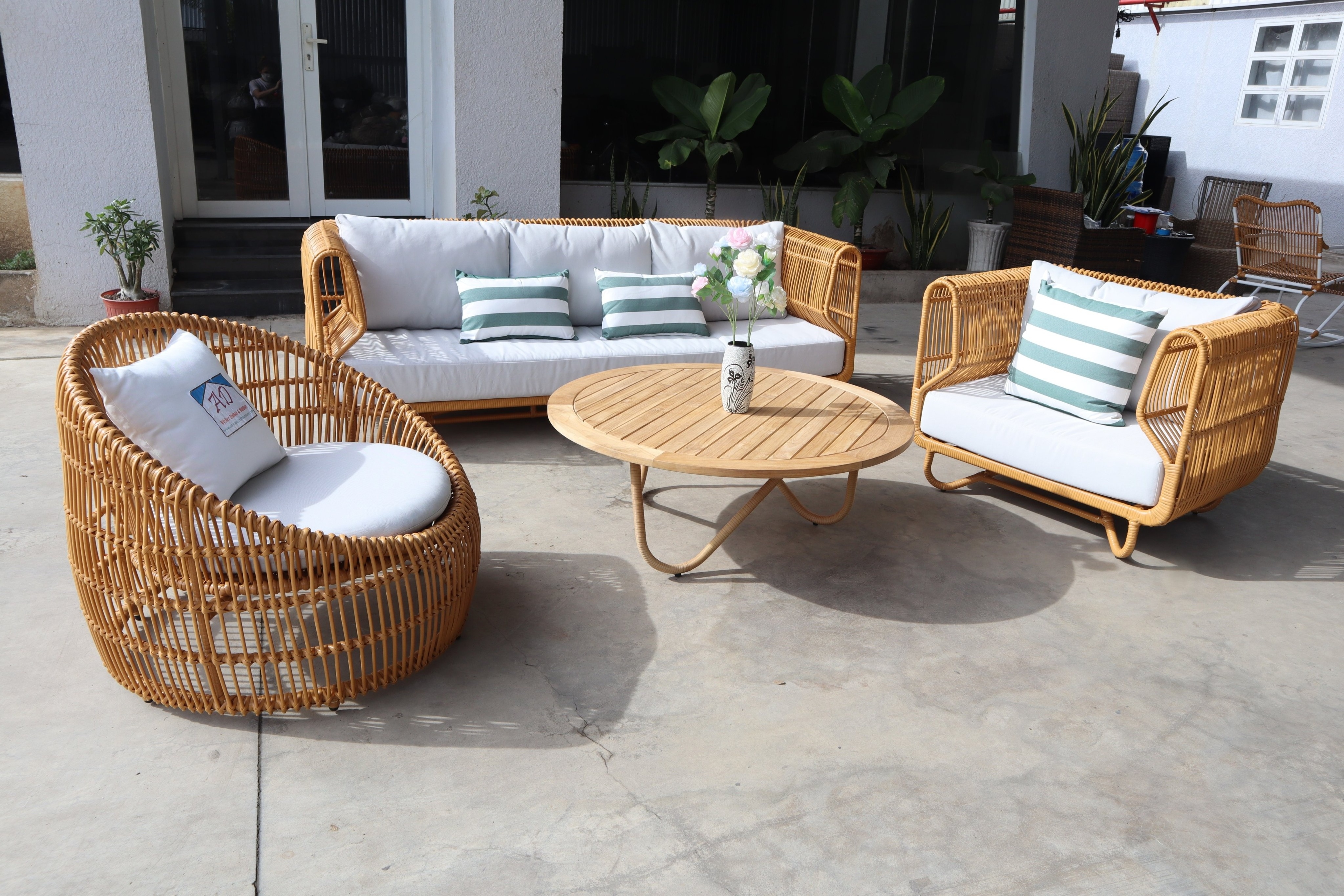 PRSF-206 Outdoor Sofa Set Wicker Rattan Furniture Leisure seating Garden Patio set made in Vietnam