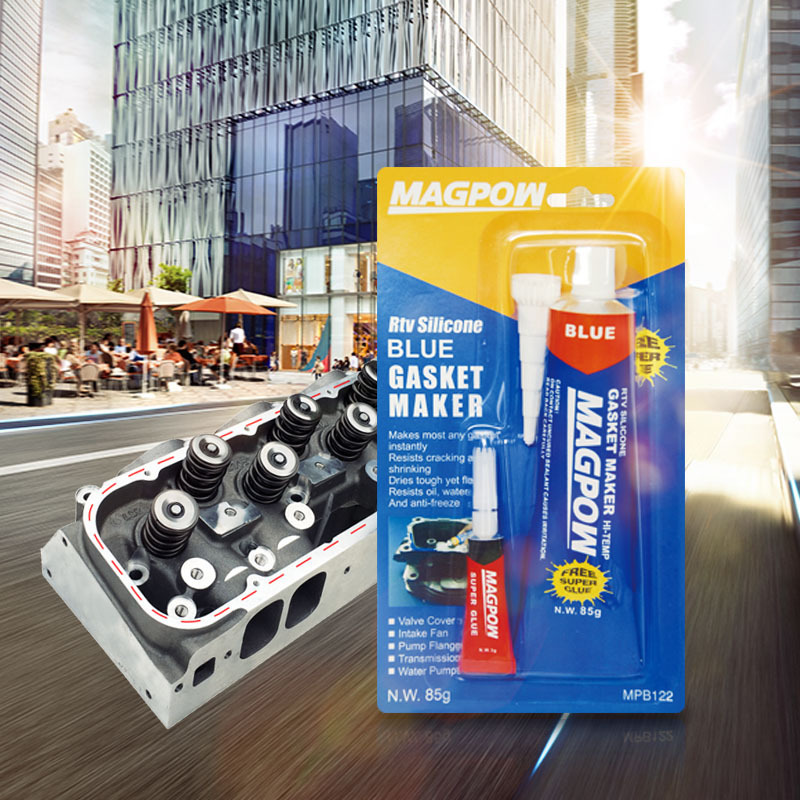 MAGPOW MPB121 85g with Extra 3g cyanoacrylate  Hi-Temp and Oil Resistance  Blue RTV Silicone  Gasket Maker