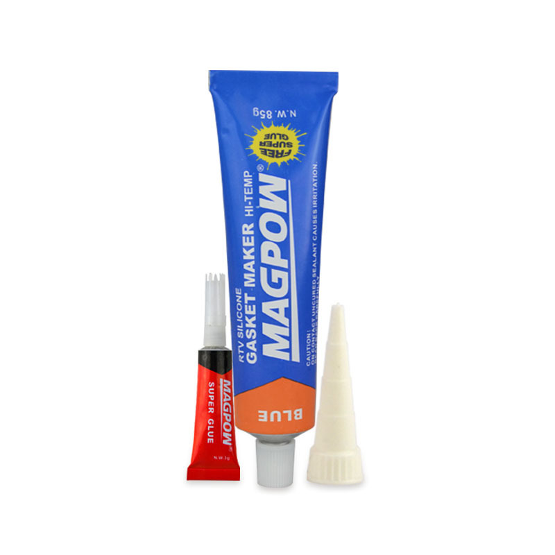 MAGPOW MPB121 85g with Extra 3g cyanoacrylate  Hi-Temp and Oil Resistance  Blue RTV Silicone  Gasket Maker