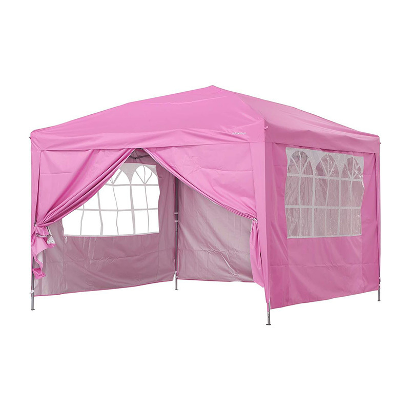 10x10 Pop Up Canopy Outdoor Portable Party Beach Tent Instant Gazebo with 4 Removable Sidewalls for Wedding Party (Pink)