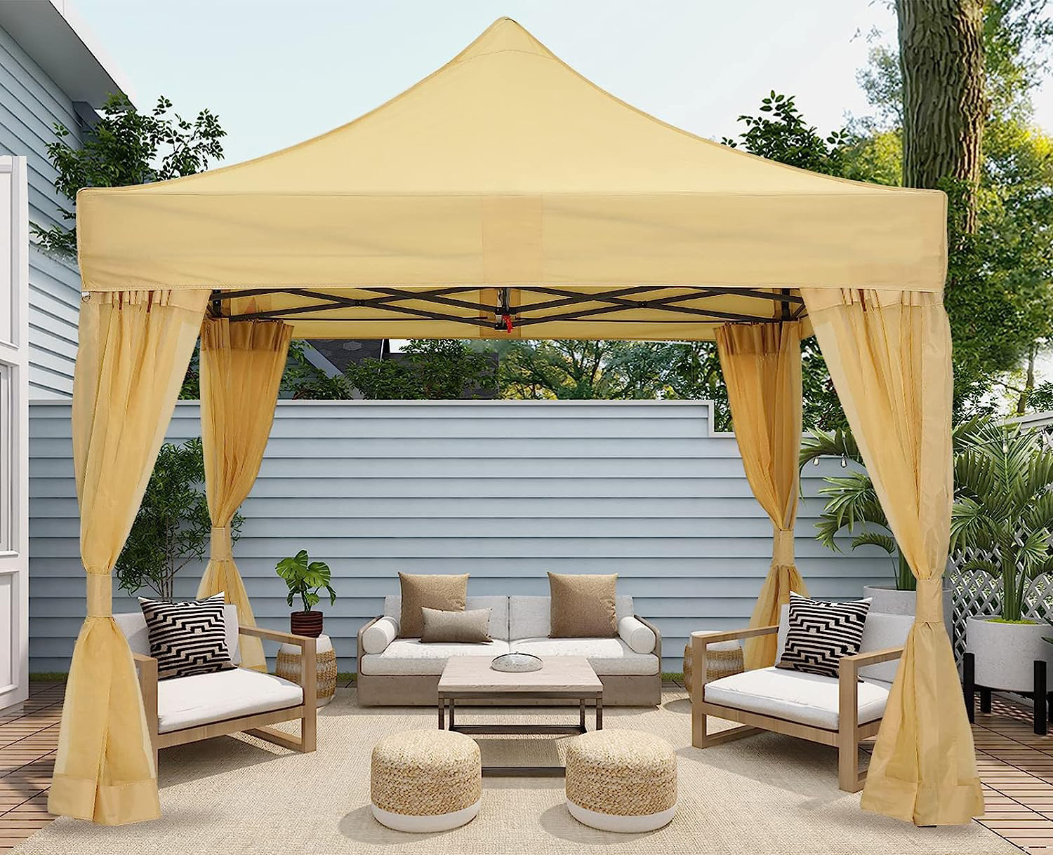 10x10 Easy Pop Up Gazebo Canopy Tent Instant Outdoor Screen House with Netting Walls