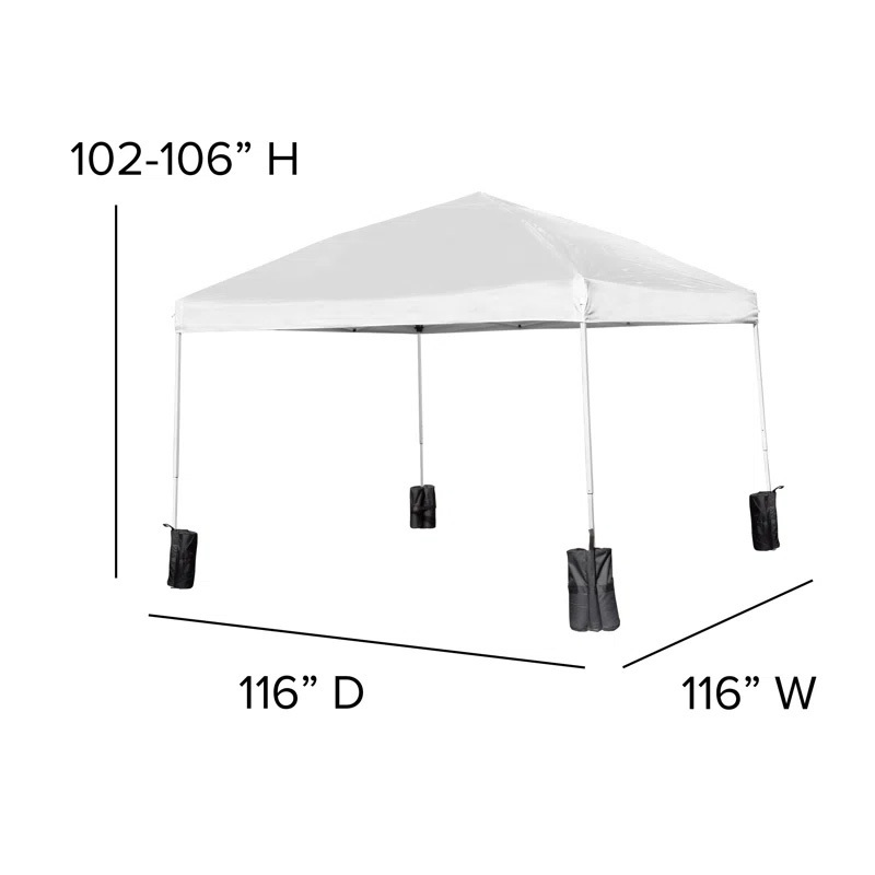 10x10 Pop Up Canopy with UPF 50+ Waterproof Canopy Top for Party/Exhibition/Picnic, White Gazebo