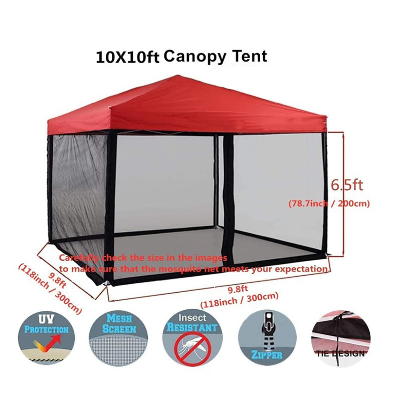 Mosquito netting walls with zipper sidewalls outdoor tent canopy tent