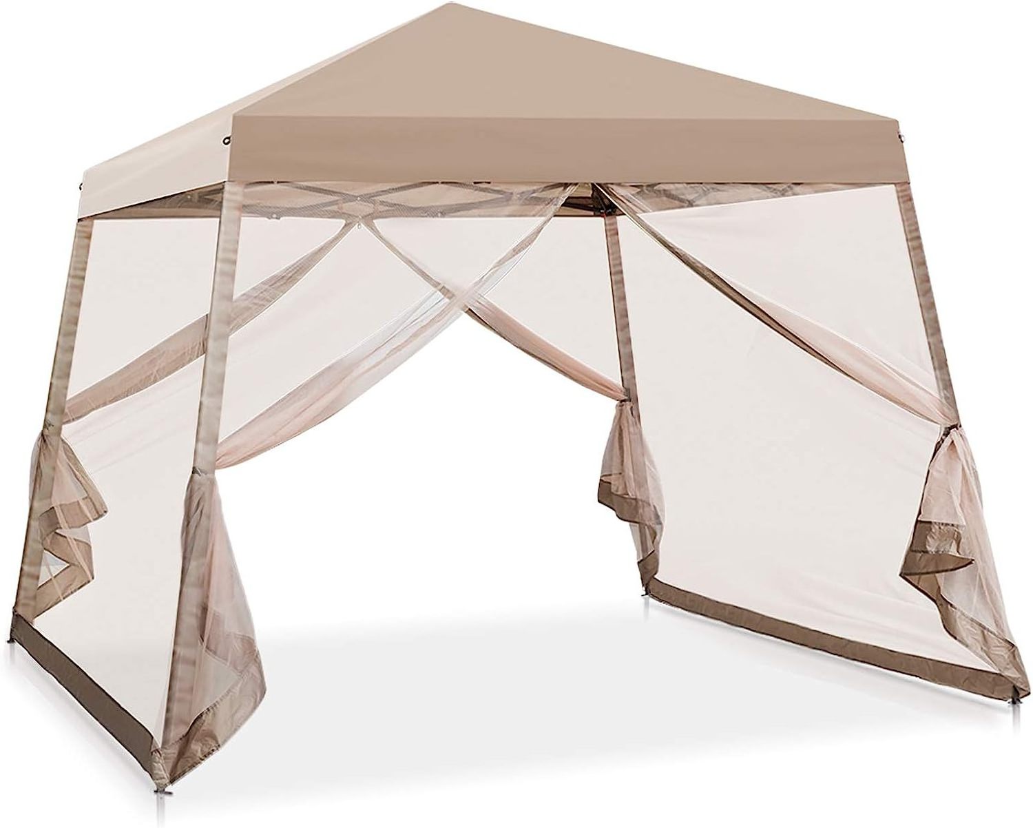 10x10 Slant Leg Pop Up Canopy Tent with net