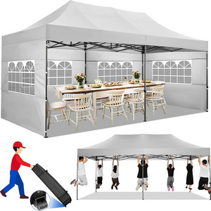 10x20 Heavy Duty Pop up Canopy with 6 sidewalls, Easy Set-up Commercial Heavy Duty Tent, Waterproof Outdoor party Wedding tent c