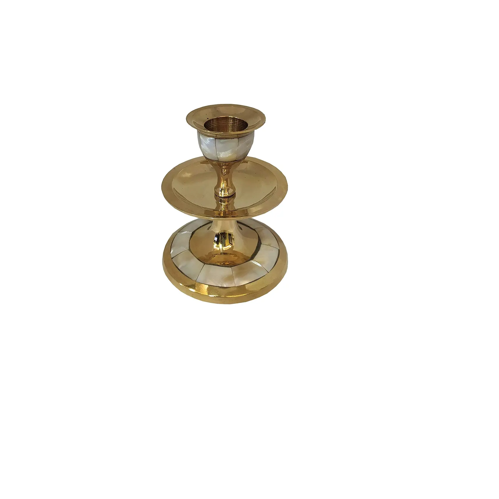 Newest Design Brass Candle Stand for 9 cm Candle Table Centerpiece Two Tone Gold Finished Candle Holder