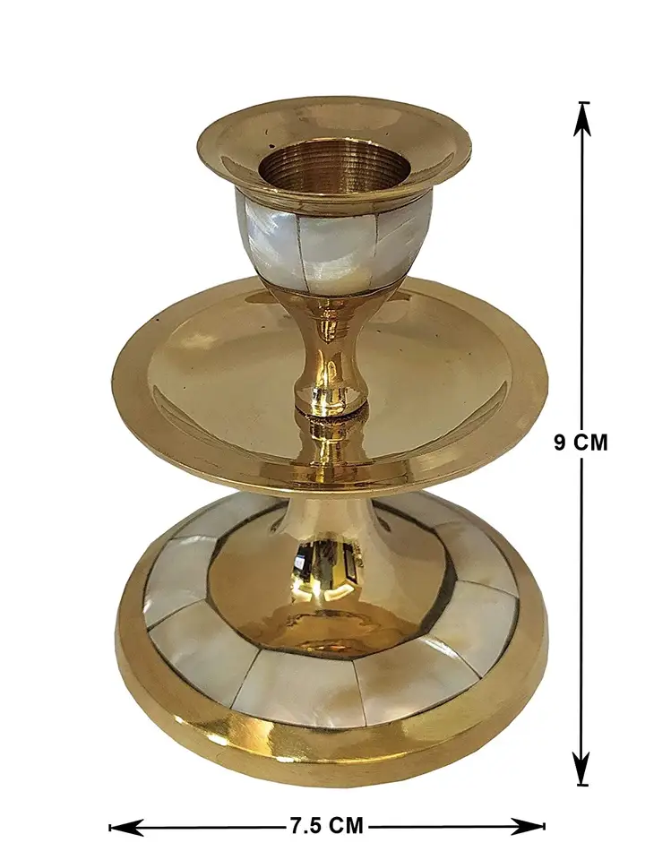 Newest Design Brass Candle Stand for 9 cm Candle Table Centerpiece Two Tone Gold Finished Candle Holder