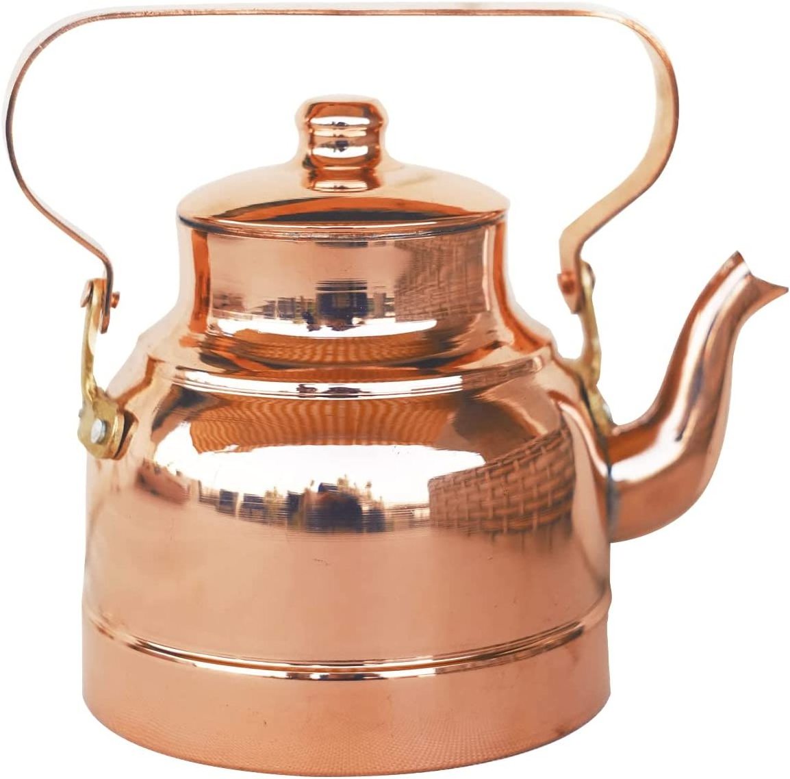 By Adiba Nautical Copper Teapot Copper Kettle Copper Tea Kettle 13 Liters (Bright)