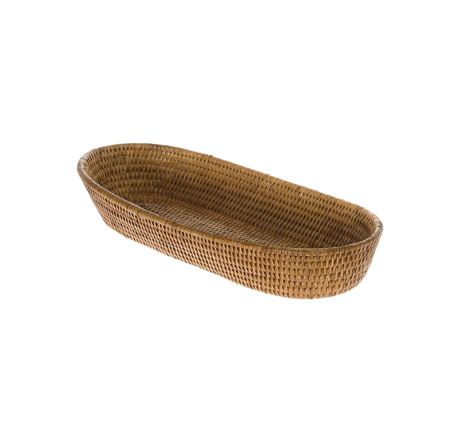 By Adiba Home Decor Small African Basket Rattan Bread Basket Honey Brown Large