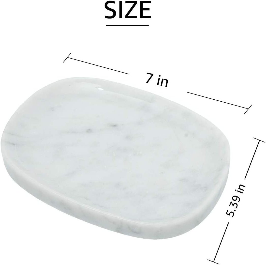 multi-functional Marble Vanity Tray Decorative Tray Tray Marble Serving White Handles Decorative Board Cheese Round Stone  White