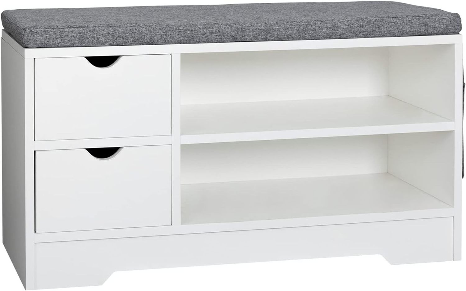 wholesale price Shoe Bench with Cushion Shelf with 2 Drawers Storage Entryway with Storage Rack