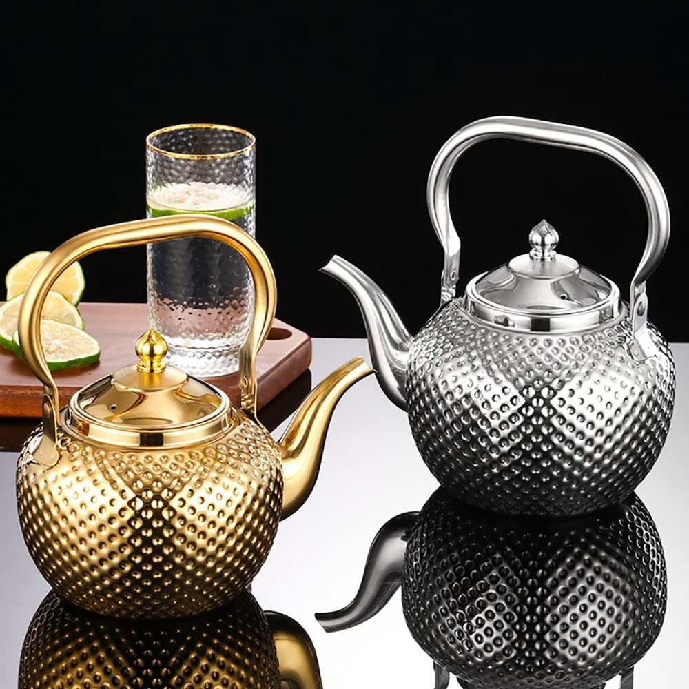 Luxury Teapot with Infuser stainless steel Water Boilers Tea Maker Breakfast Serving Tea Kettle 1200ml