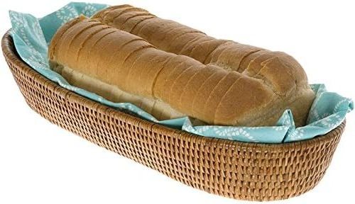 By Adiba Home Decor Small African Basket Rattan Bread Basket Honey Brown Large