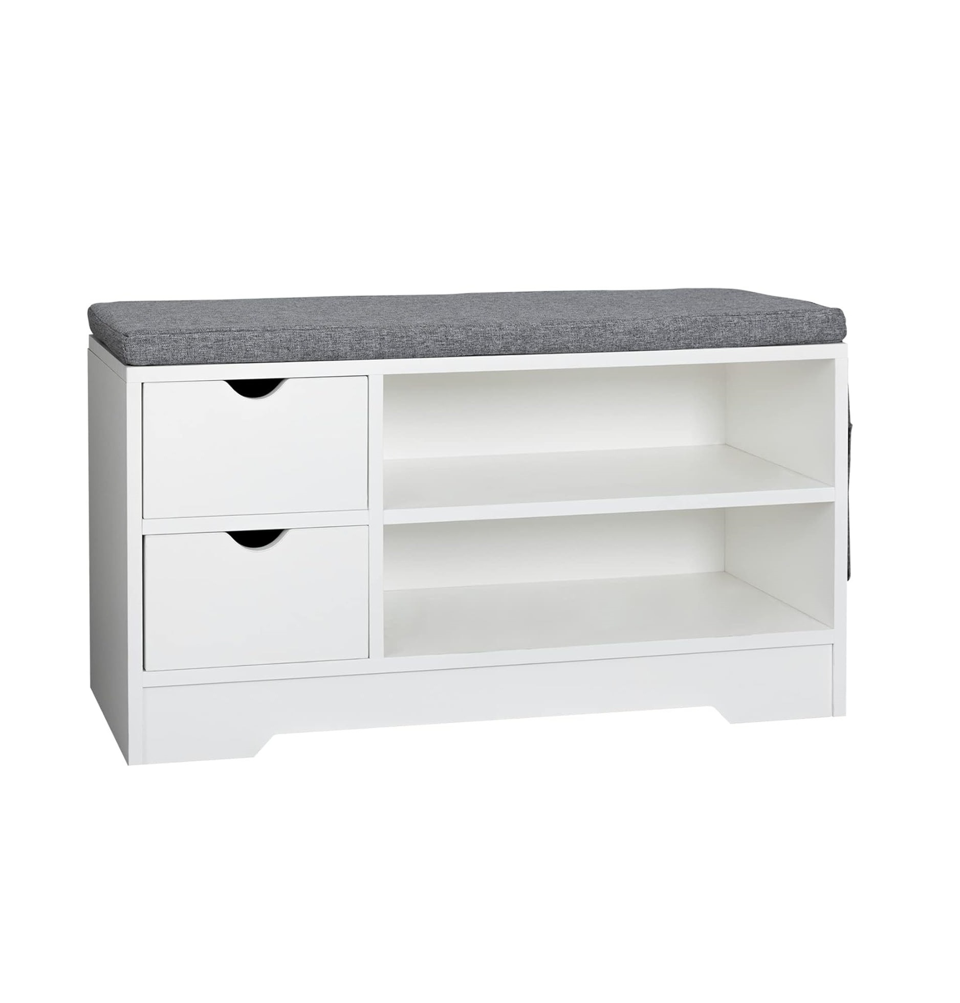 wholesale price Shoe Bench with Cushion Shelf with 2 Drawers Storage Entryway with Storage Rack