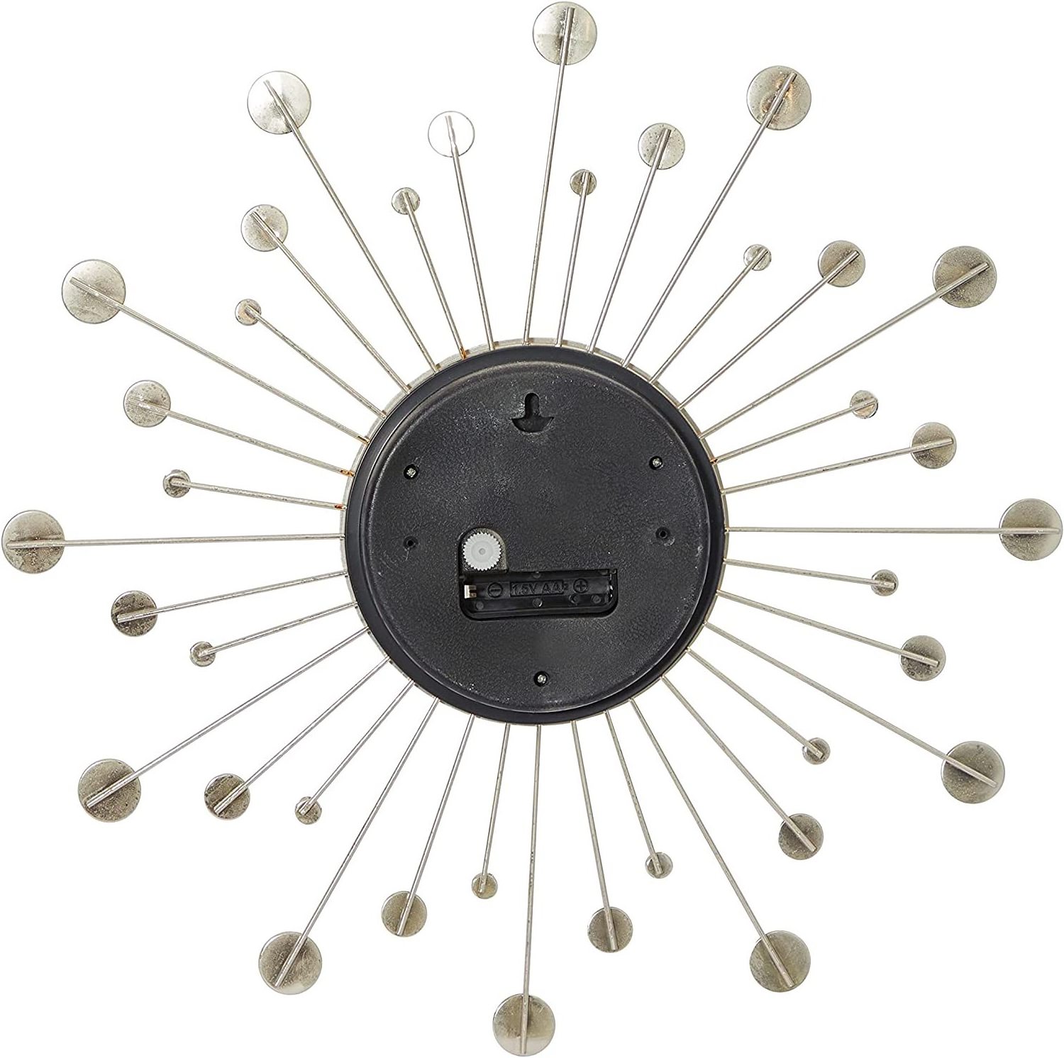 Metal Starburst Wall Clock with Crystal Accents 15