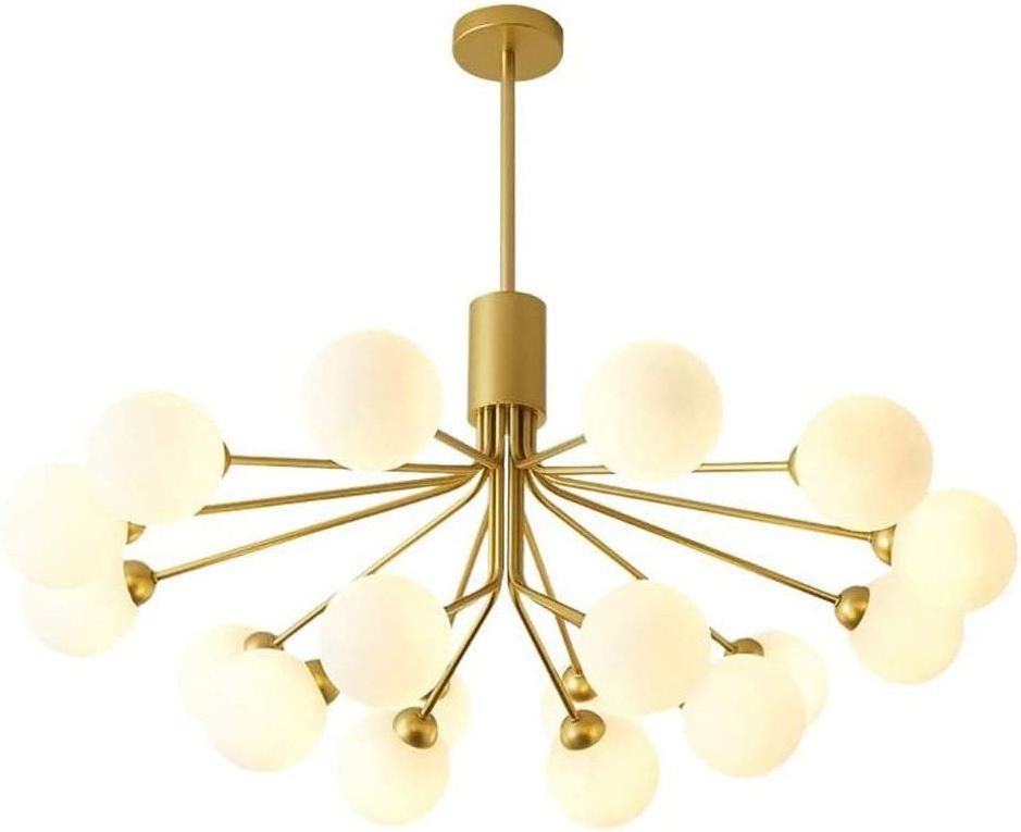 high quality Luxury Modern Iron Sputnik Chandeliers Adjustable G9 Light Source Golden Simplicity Glass Pendant Lights