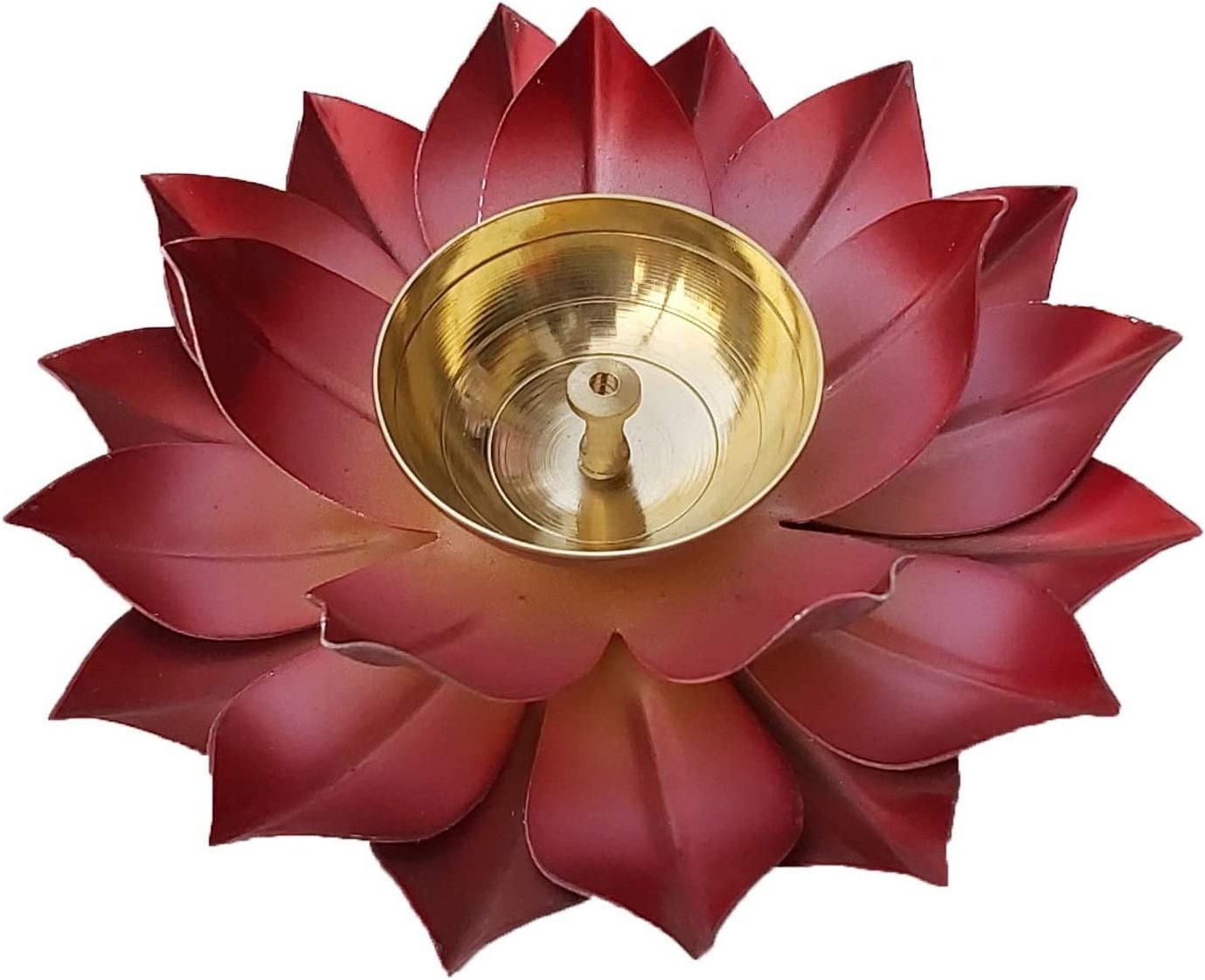 Brass Lotus Kuber Diya for Puja Home Decor Brass Diya Deepak Oil Lamp Small Lotus Kamal Shape for Home Temple Puja Articles