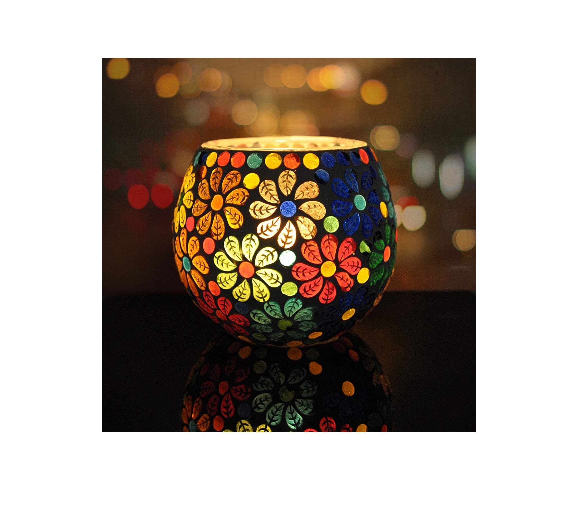 Wedding Parties Lighting Mosaic Glass Votive Halloween Candle Holder Tea Light Candle Holder