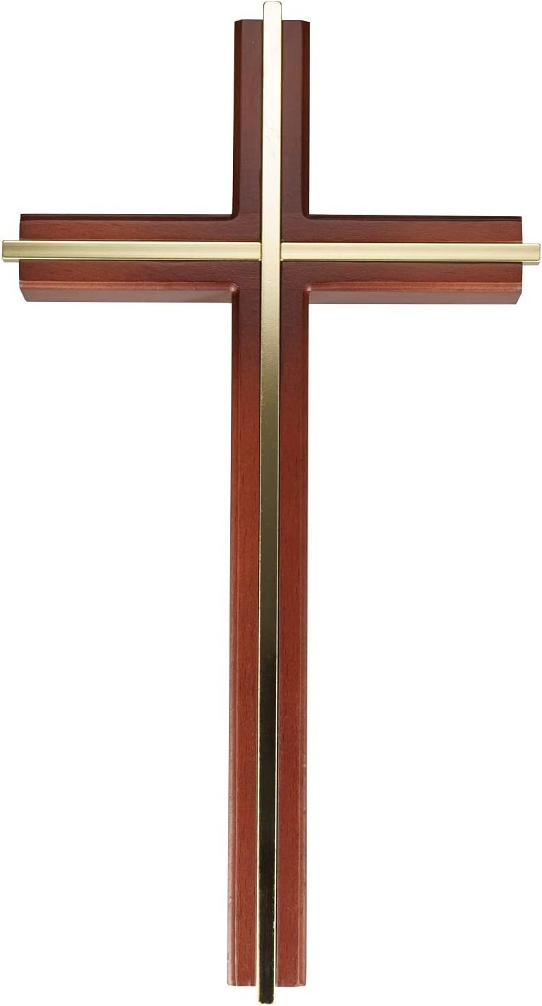 Wall Cross Catholic Wooden Hanging Crosses for Wall Decor 10 Inch