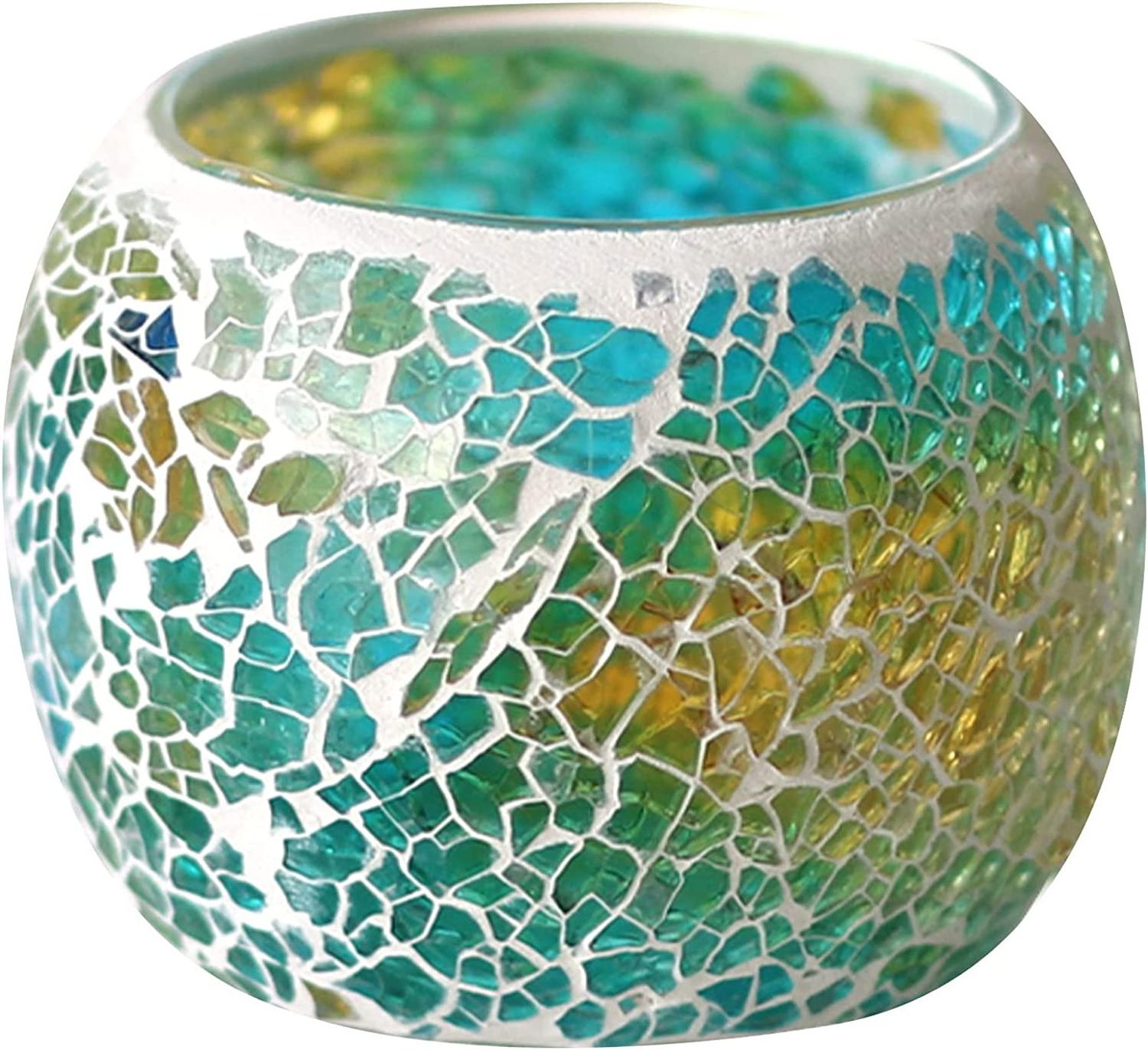 Mosaic Cracked Glass Candle Holders Wedding Dinner Table Candlelight Votive Christmas Decor Light